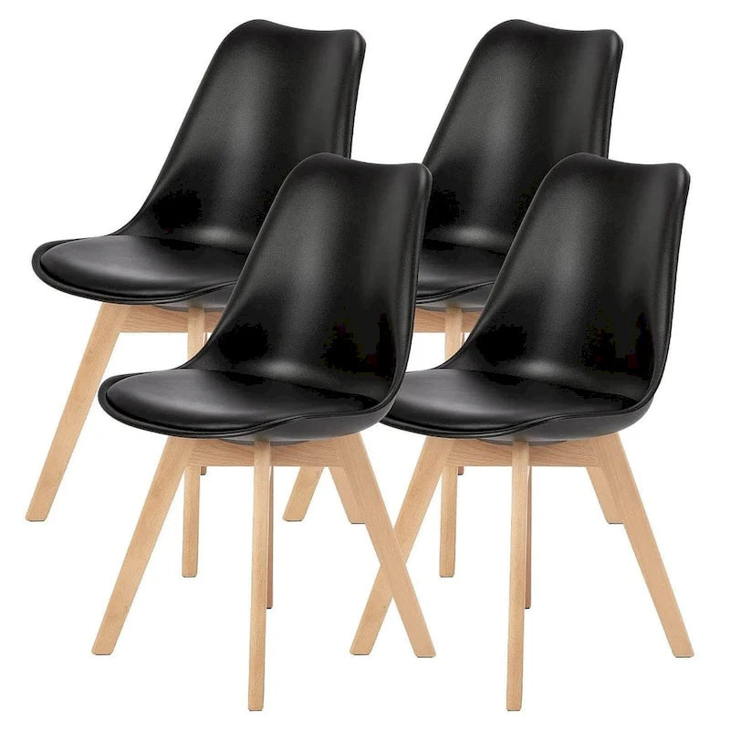 PU-Leder Esszimmerstuhl 4er-Set mit Buchenholzbeinen