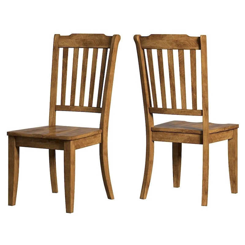 Esszimmerstühle aus Holz mit Lattenrückenlehne (2er-Set)