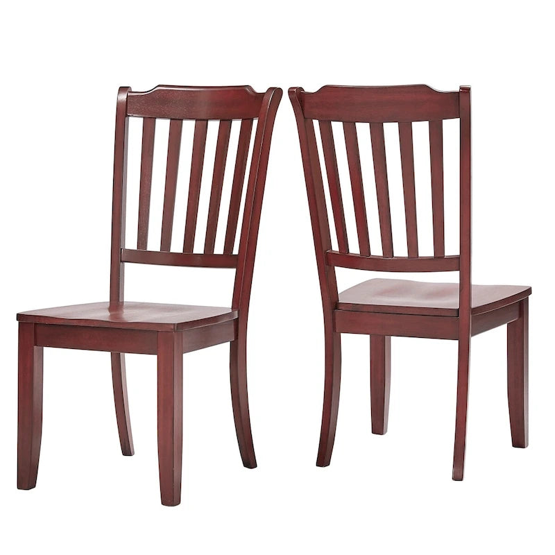 Esszimmerstühle aus Holz mit Lattenrückenlehne (2er-Set)