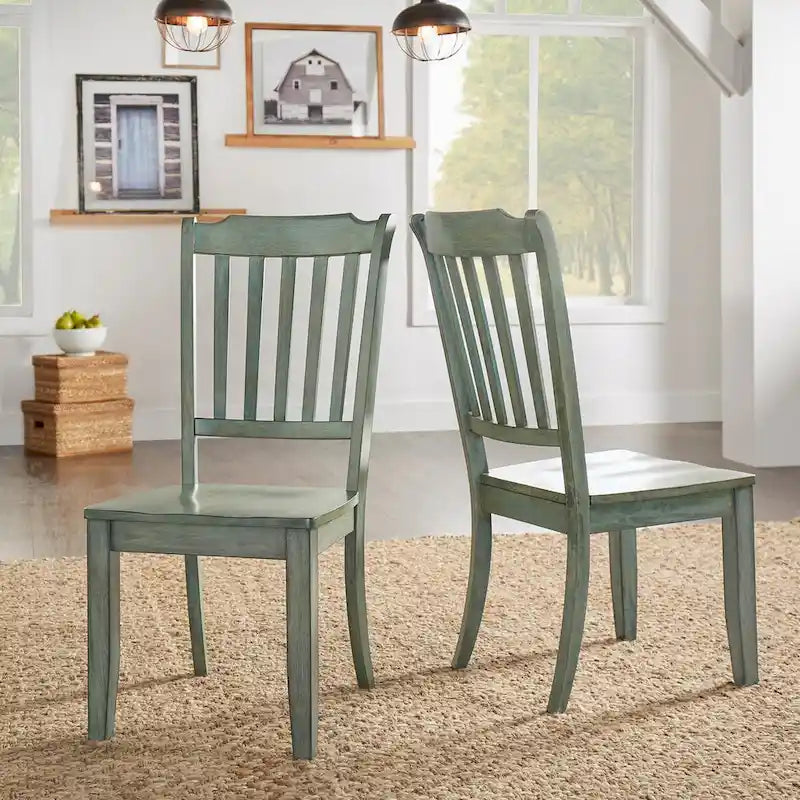 Esszimmerstühle aus Holz mit Lattenrückenlehne (2er-Set)