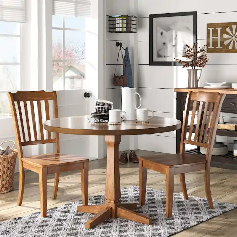 Esszimmerstühle aus Holz mit Lattenrückenlehne (2er-Set)
