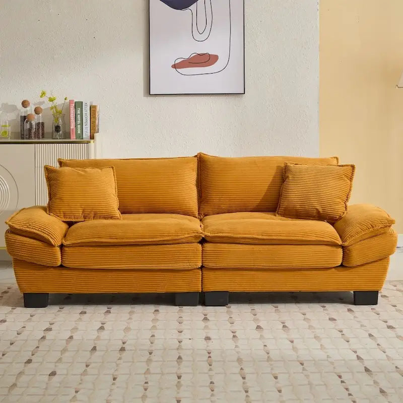 Sofa mit Cordbezug und tiefer Sitzfläche – 213 cm L x 81 cm B x 81 cm H