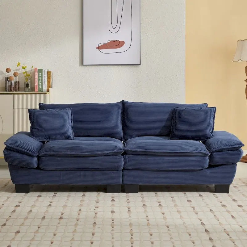 Sofa mit Cordbezug und tiefer Sitzfläche – 213 cm L x 81 cm B x 81 cm H