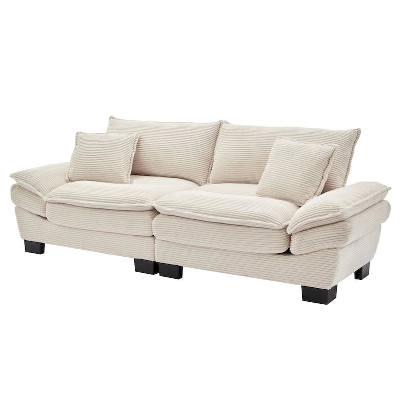 Sofa mit Cordbezug und tiefer Sitzfläche – 213 cm L x 81 cm B x 81 cm H