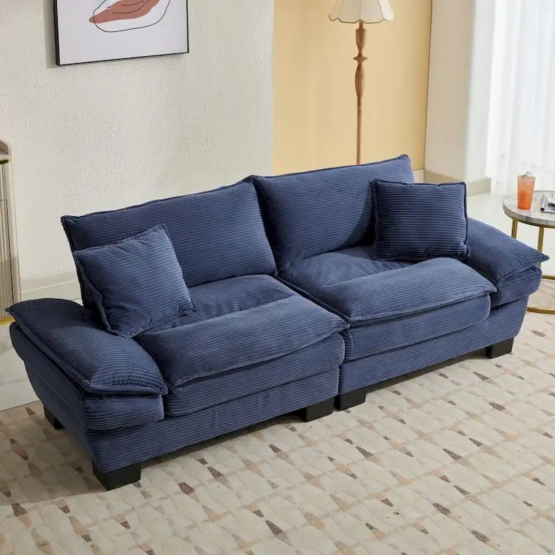 Sofa mit Cordbezug und tiefer Sitzfläche – 213 cm L x 81 cm B x 81 cm H
