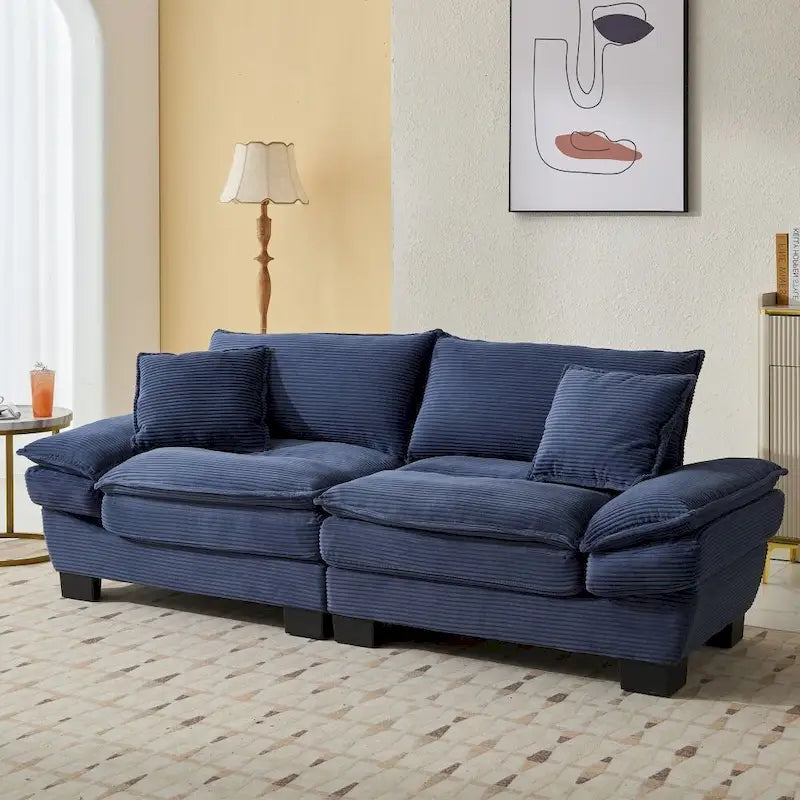 Sofa mit Cordbezug und tiefer Sitzfläche – 213 cm L x 81 cm B x 81 cm H