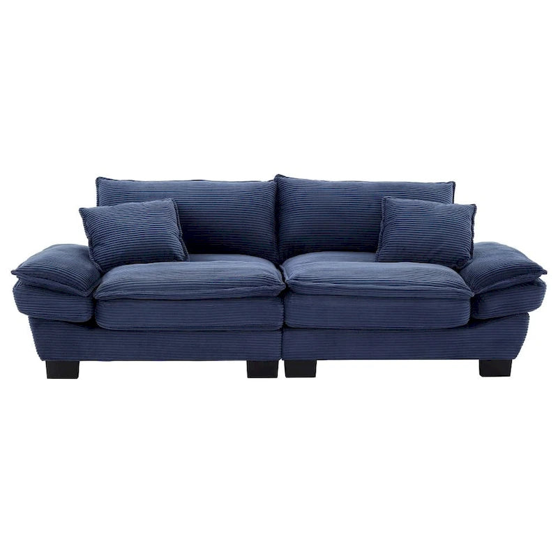 Sofa mit Cordbezug und tiefer Sitzfläche – 213 cm L x 81 cm B x 81 cm H