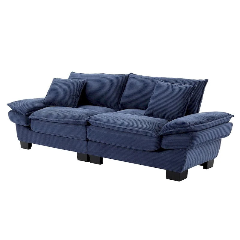 Sofa mit Cordbezug und tiefer Sitzfläche – 213 cm L x 81 cm B x 81 cm H