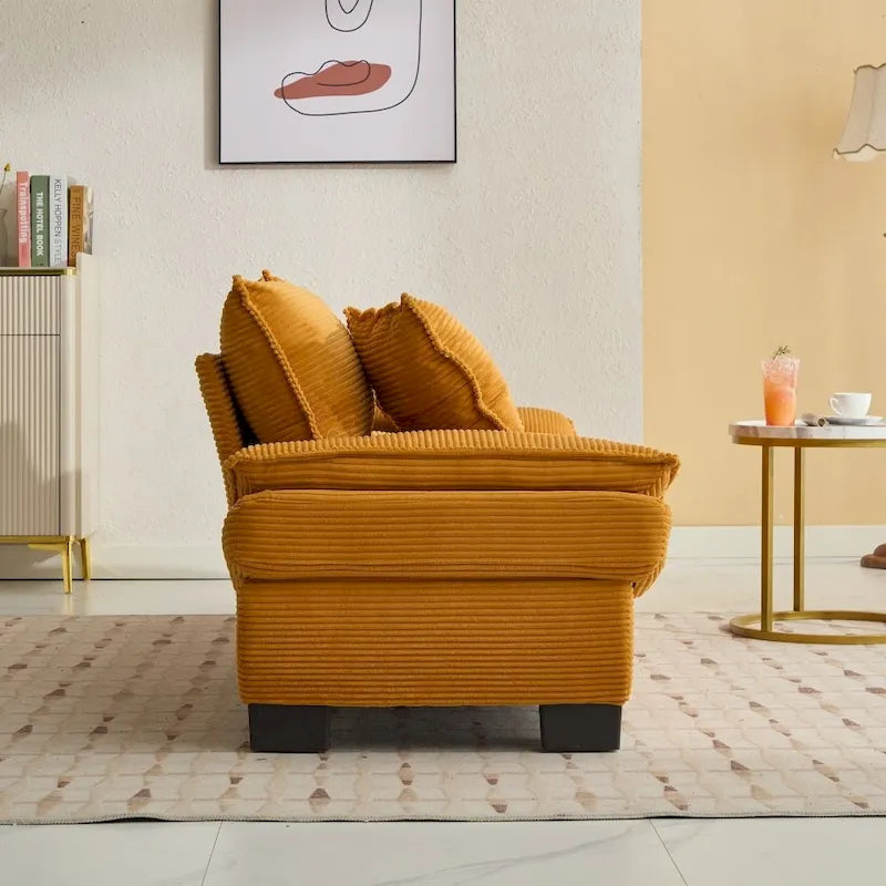 Sofa mit Cordbezug und tiefer Sitzfläche – 213 cm L x 81 cm B x 81 cm H