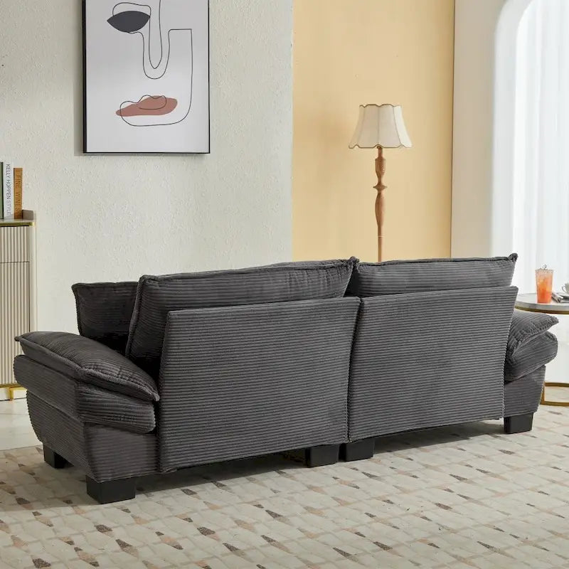 Sofa mit Cordbezug und tiefer Sitzfläche – 213 cm L x 81 cm B x 81 cm H