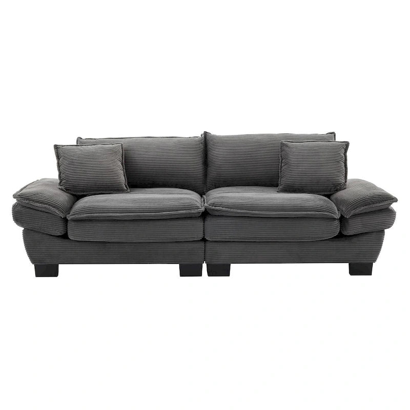 Sofa mit Cordbezug und tiefer Sitzfläche – 213 cm L x 81 cm B x 81 cm H