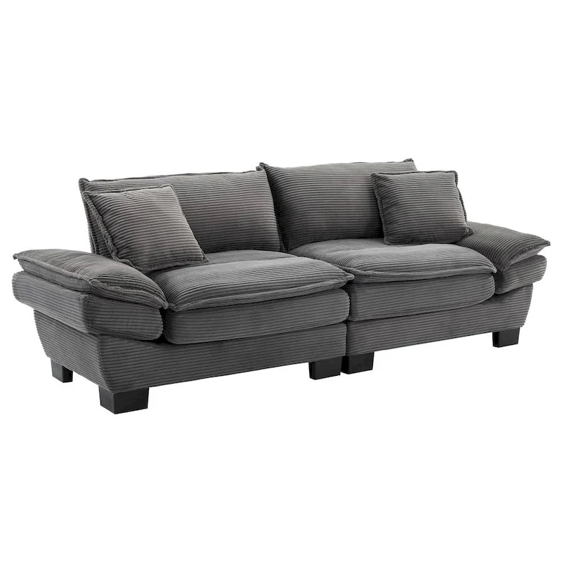 Sofa mit Cordbezug und tiefer Sitzfläche – 213 cm L x 81 cm B x 81 cm H