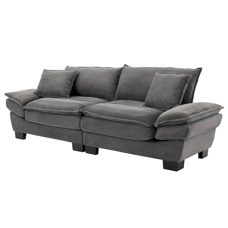 Sofa mit Cordbezug und tiefer Sitzfläche – 213 cm L x 81 cm B x 81 cm H