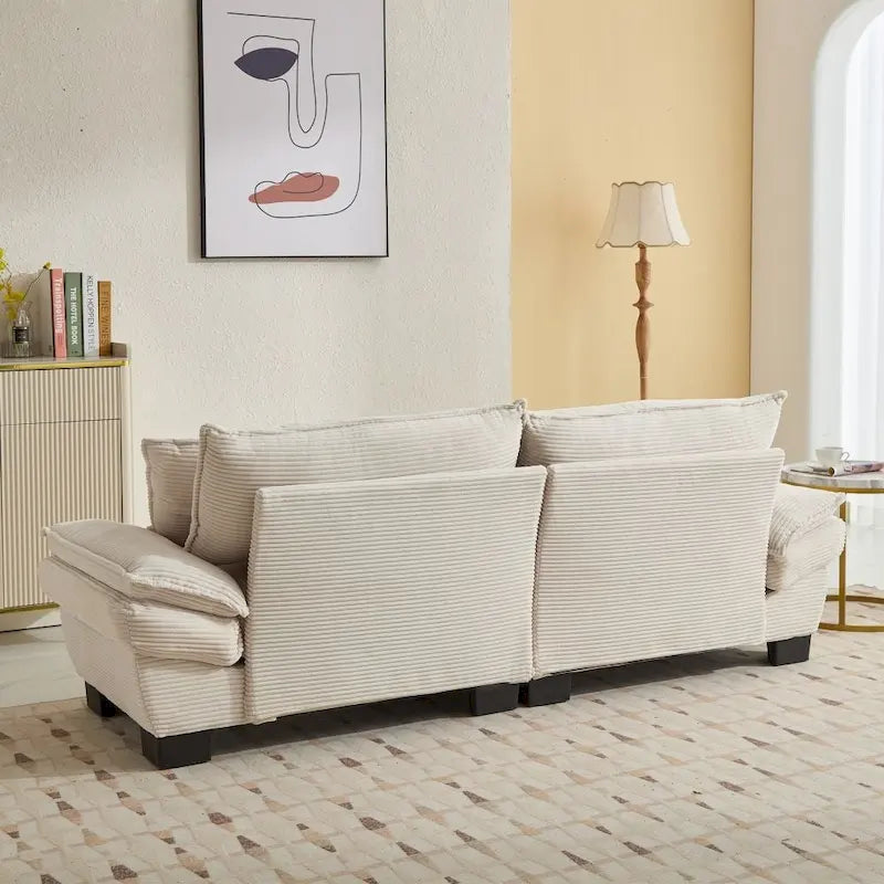 Sofa mit Cordbezug und tiefer Sitzfläche – 213 cm L x 81 cm B x 81 cm H