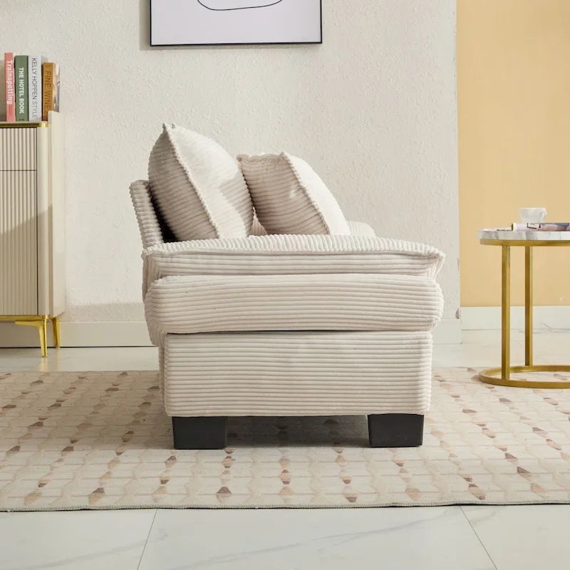 Sofa mit Cordbezug und tiefer Sitzfläche – 213 cm L x 81 cm B x 81 cm H