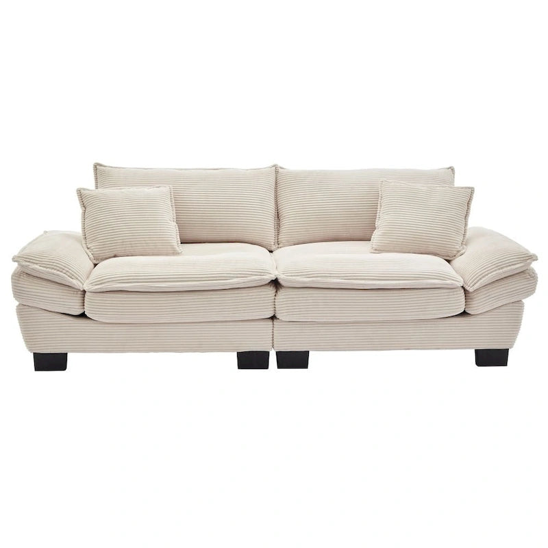 Sofa mit Cordbezug und tiefer Sitzfläche – 213 cm L x 81 cm B x 81 cm H