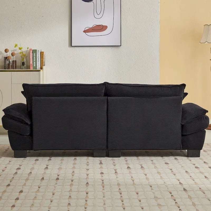Sofa mit Cordbezug und tiefer Sitzfläche – 213 cm L x 81 cm B x 81 cm H