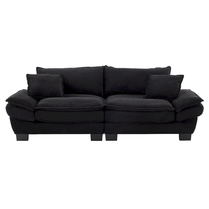 Sofa mit Cordbezug und tiefer Sitzfläche – 213 cm L x 81 cm B x 81 cm H