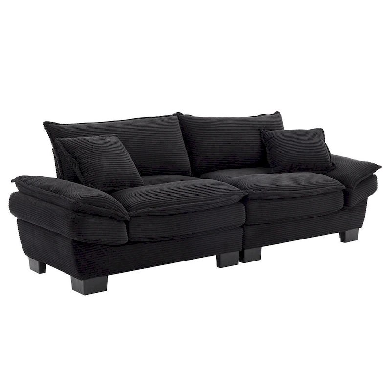 Sofa mit Cordbezug und tiefer Sitzfläche – 213 cm L x 81 cm B x 81 cm H