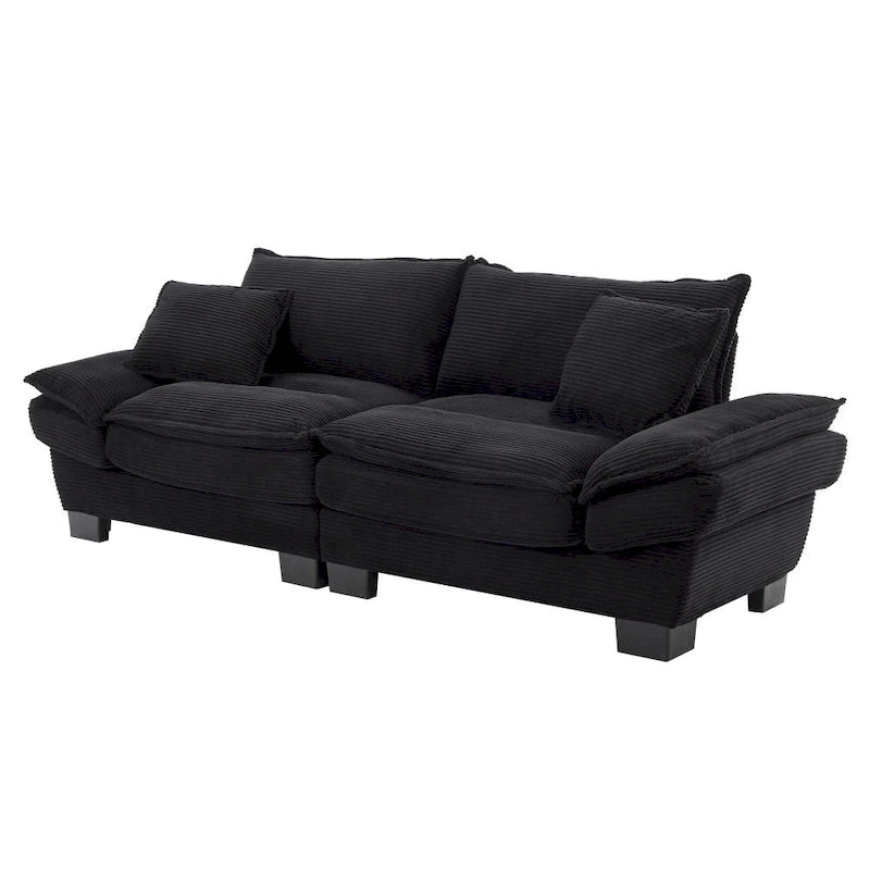 Sofa mit Cordbezug und tiefer Sitzfläche – 213 cm L x 81 cm B x 81 cm H