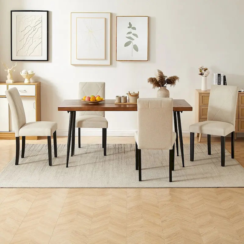 Gepolsterte Esszimmerstühle mit gepolsterter Sitzfläche und Rückenlehne (2er-/4er-/6er-Set)