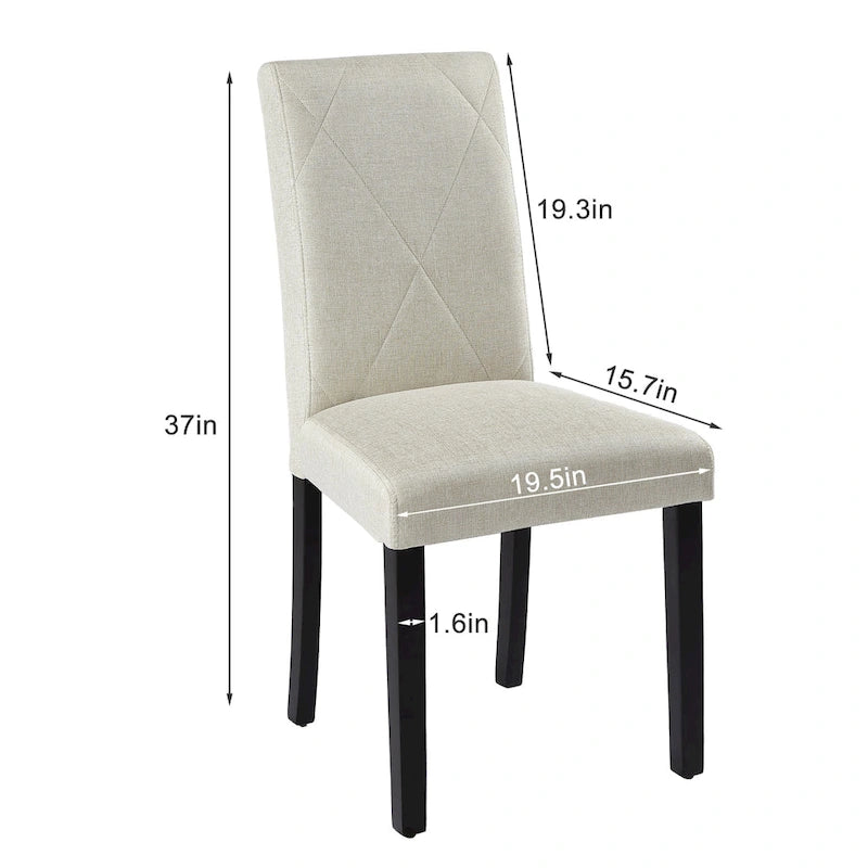 Gepolsterte Esszimmerstühle mit gepolsterter Sitzfläche und Rückenlehne (2er-/4er-/6er-Set)