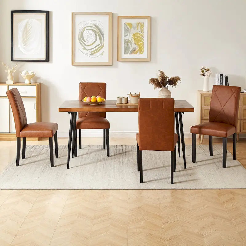 Gepolsterte Esszimmerstühle mit gepolsterter Sitzfläche und Rückenlehne (2er-/4er-/6er-Set)
