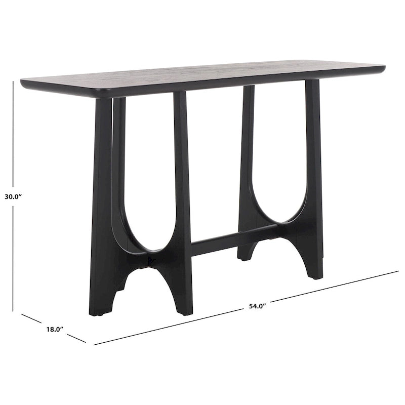 Konsole aus massivem Gummibaumholz mit Eichenfurnier – 54B x 18T x 30H