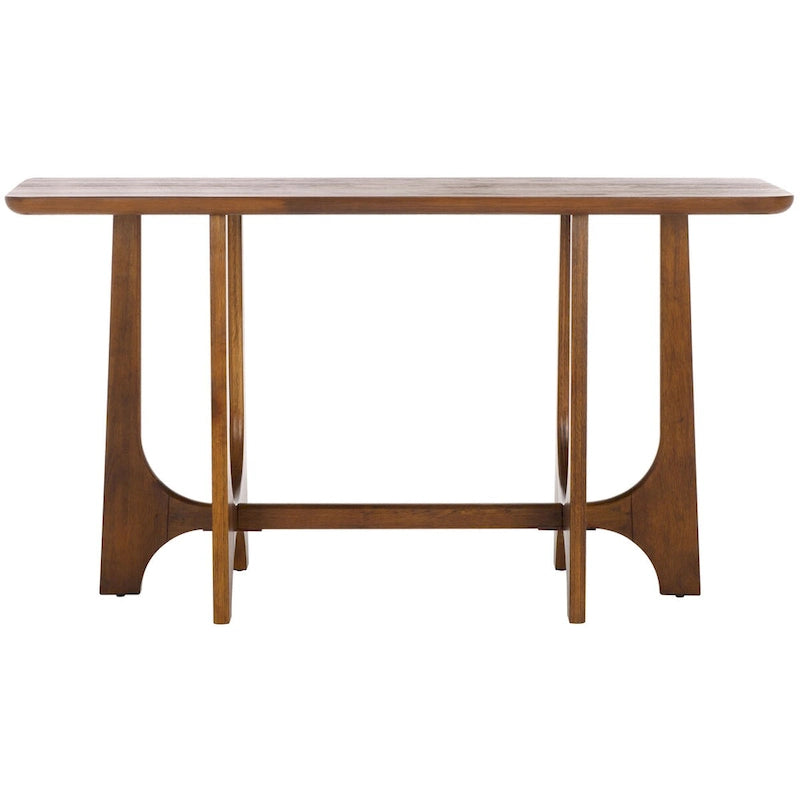 Konsole aus massivem Gummibaumholz mit Eichenfurnier – 54B x 18T x 30H
