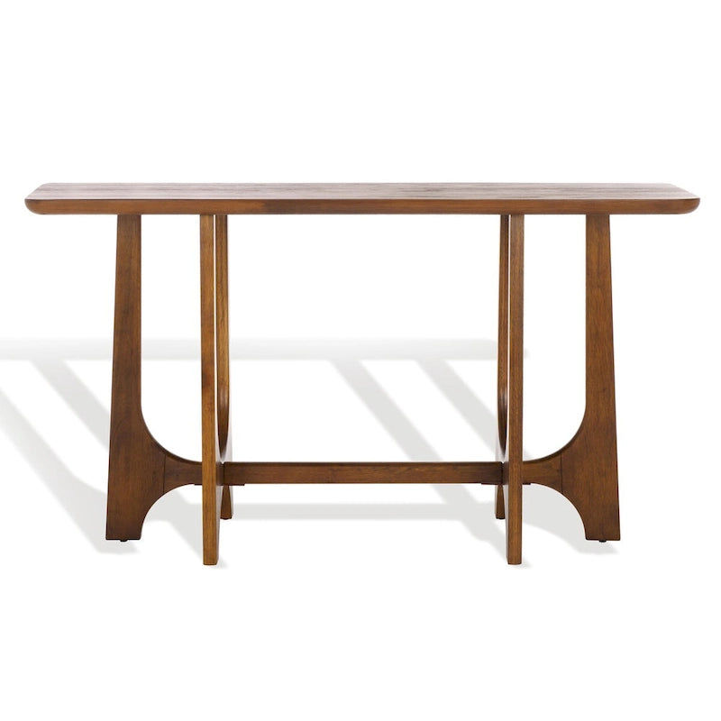 Konsole aus massivem Gummibaumholz mit Eichenfurnier – 54B x 18T x 30H