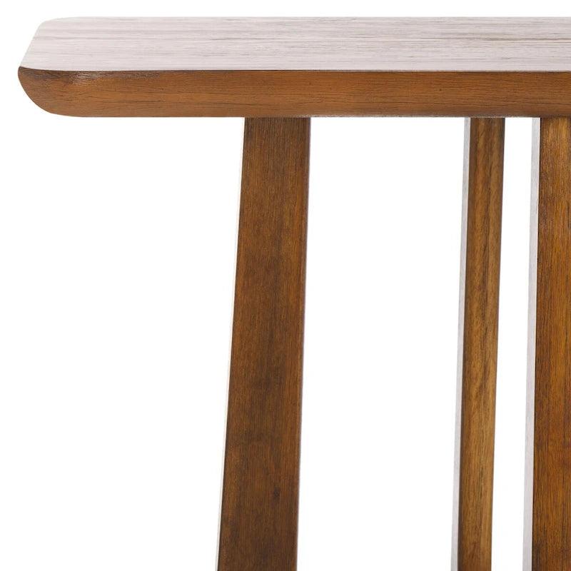 Konsole aus massivem Gummibaumholz mit Eichenfurnier – 54B x 18T x 30H