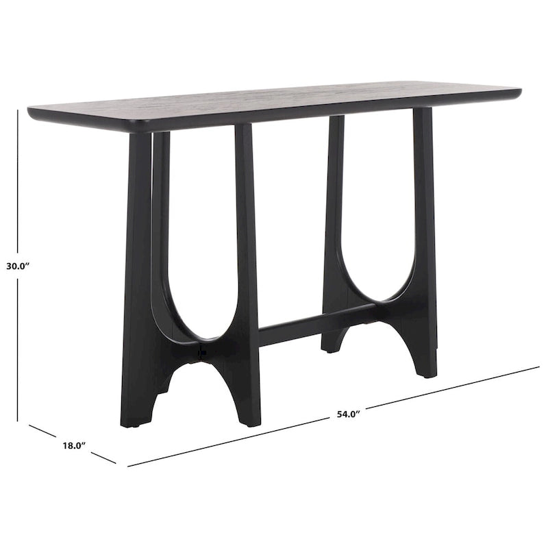 Konsole aus massivem Gummibaumholz mit Eichenfurnier – 54B x 18T x 30H
