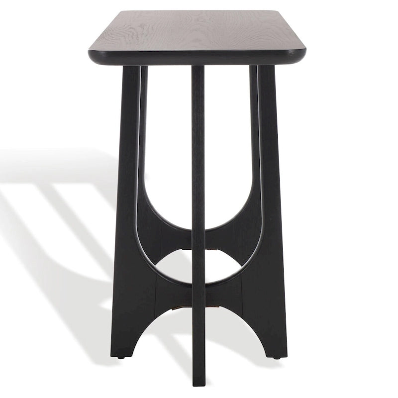 Konsole aus massivem Gummibaumholz mit Eichenfurnier – 54B x 18T x 30H