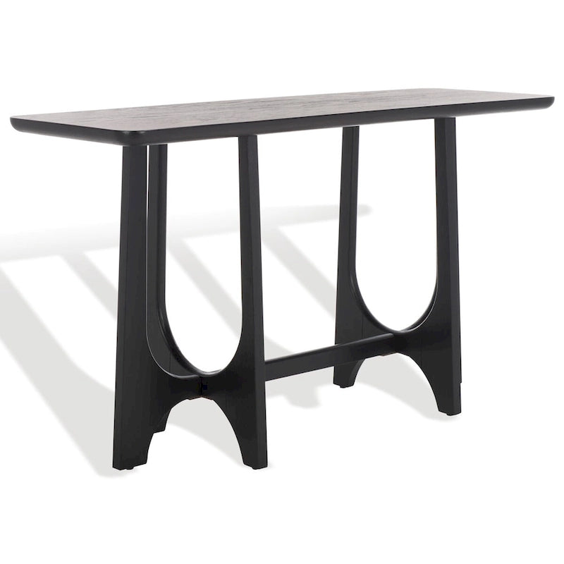 Konsole aus massivem Gummibaumholz mit Eichenfurnier – 54B x 18T x 30H