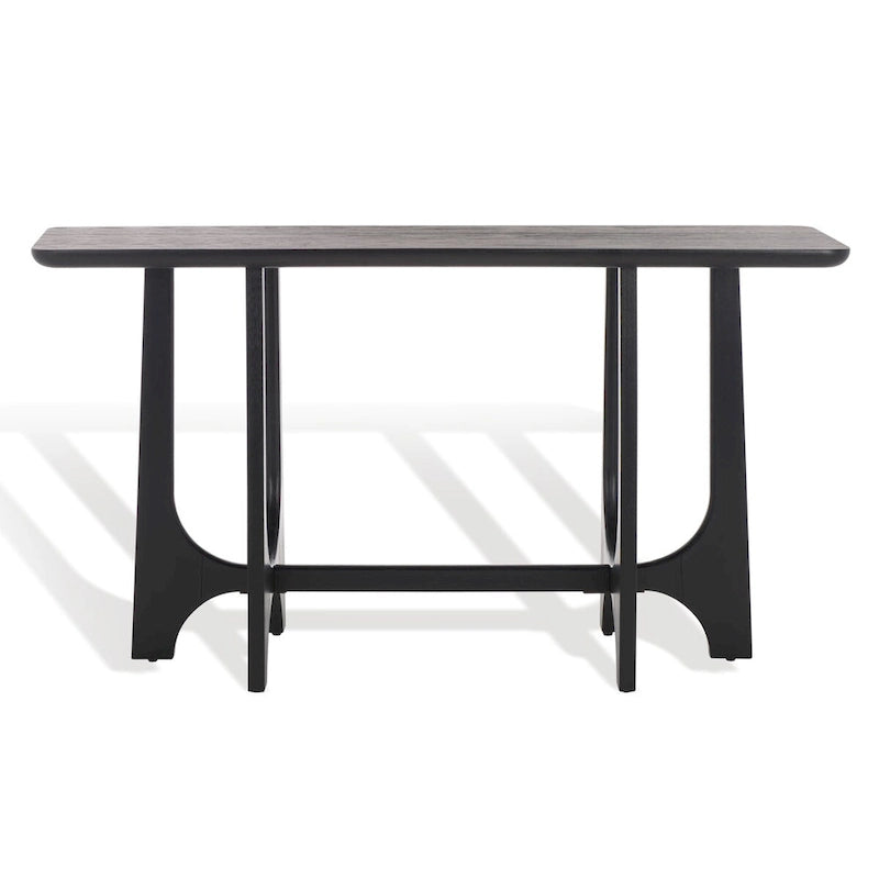 Konsole aus massivem Gummibaumholz mit Eichenfurnier – 54B x 18T x 30H